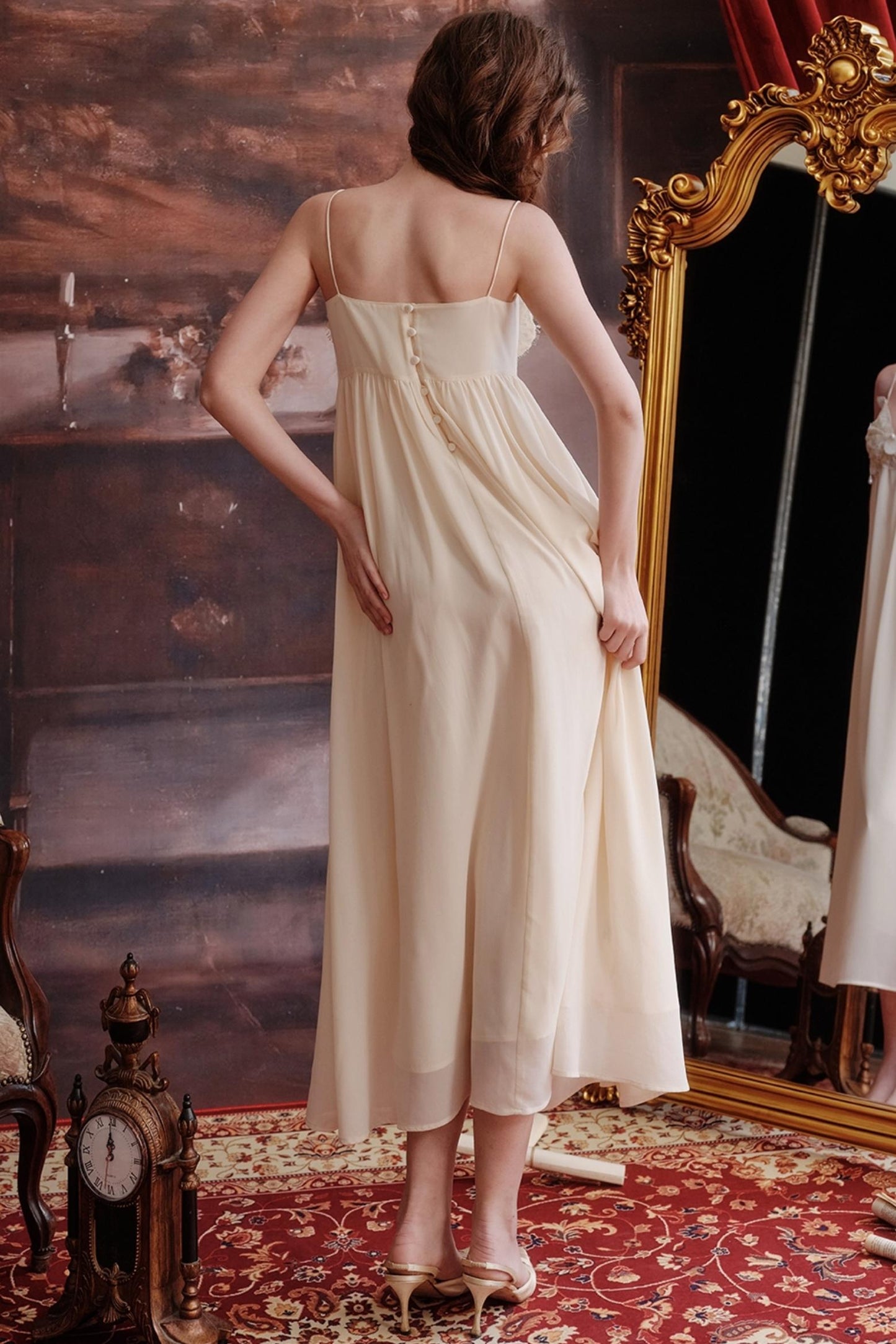 Lace Halter Nightgown Dress