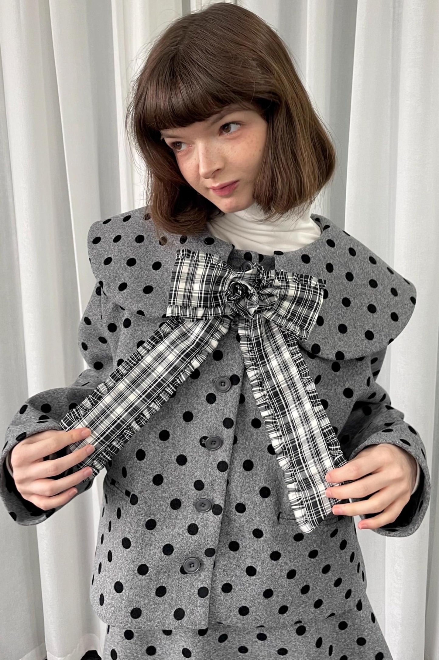 Vintage Plaid Bow Brooch