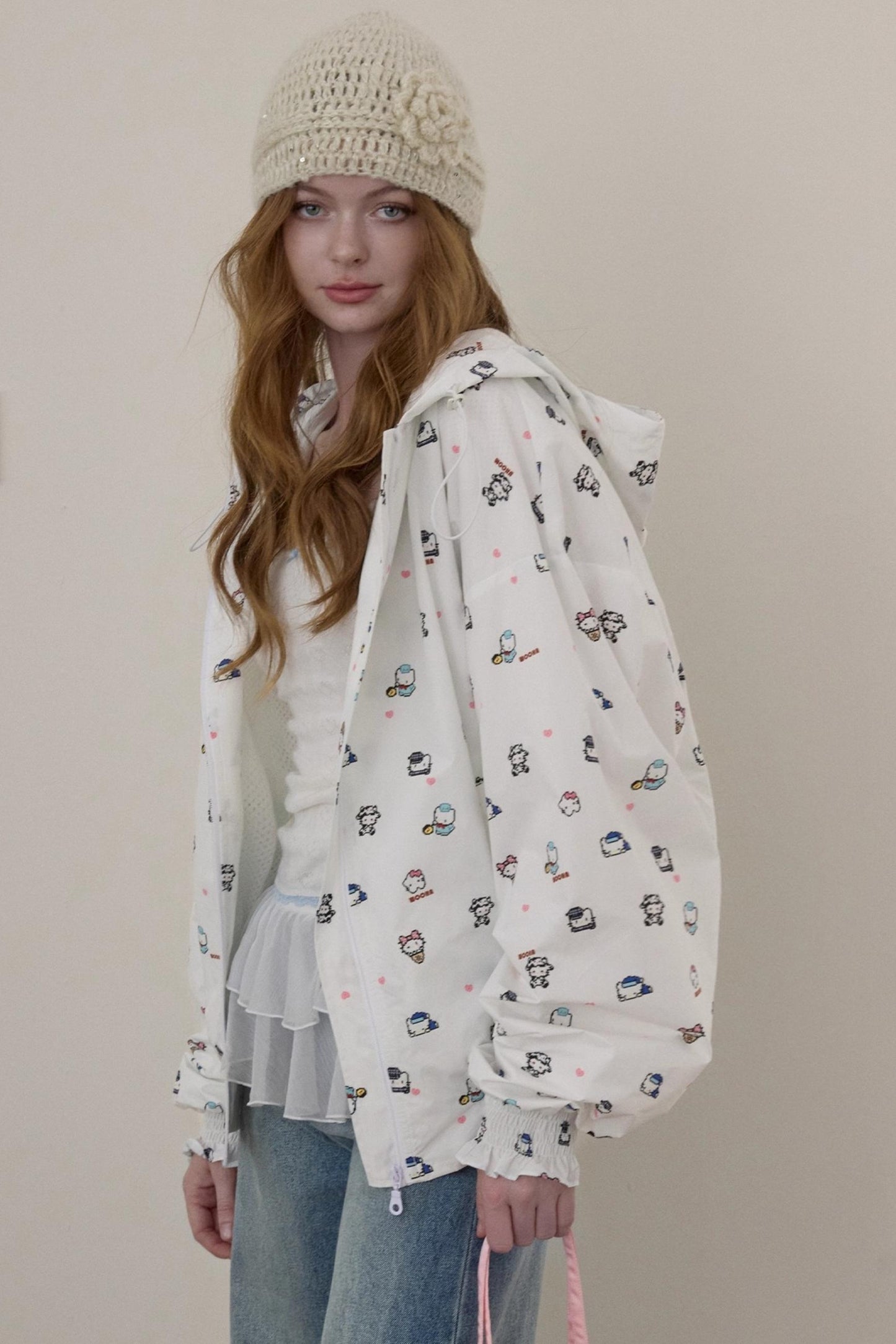 Sweet Fun Print Short Jacket