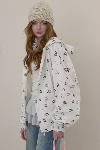 Sweet Fun Print Short Jacket