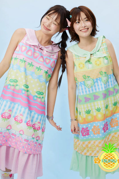 Fruit Print Sleeveless Dress