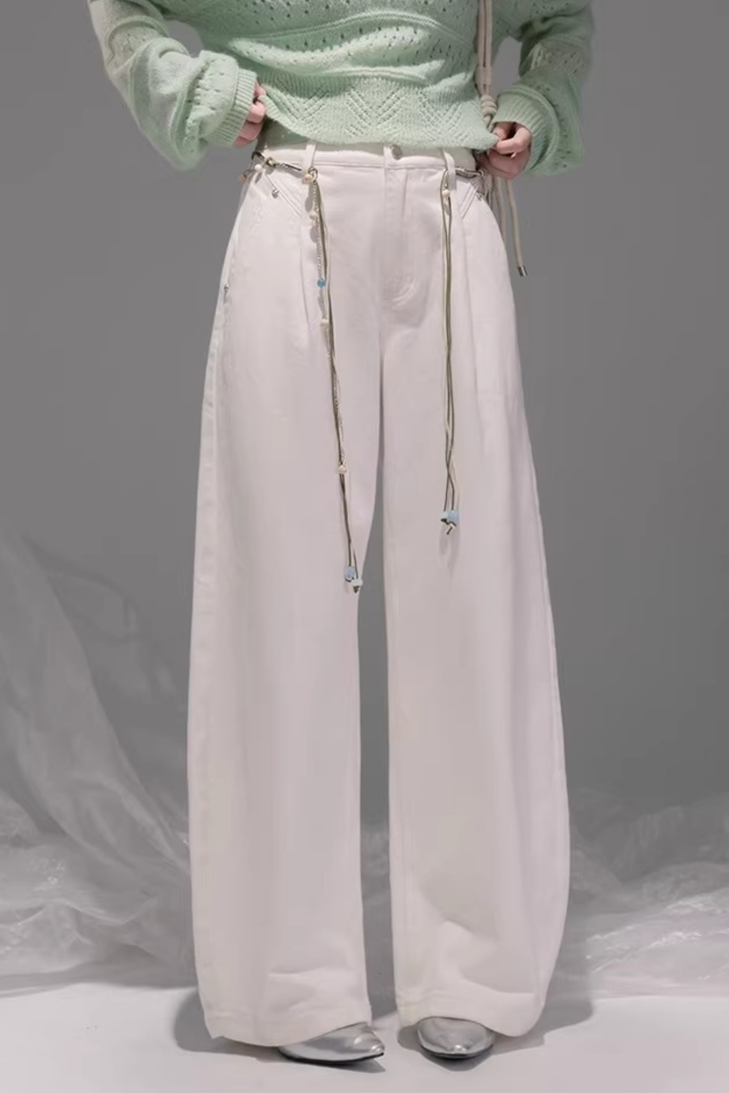Stone White Lyocell Jeans Set