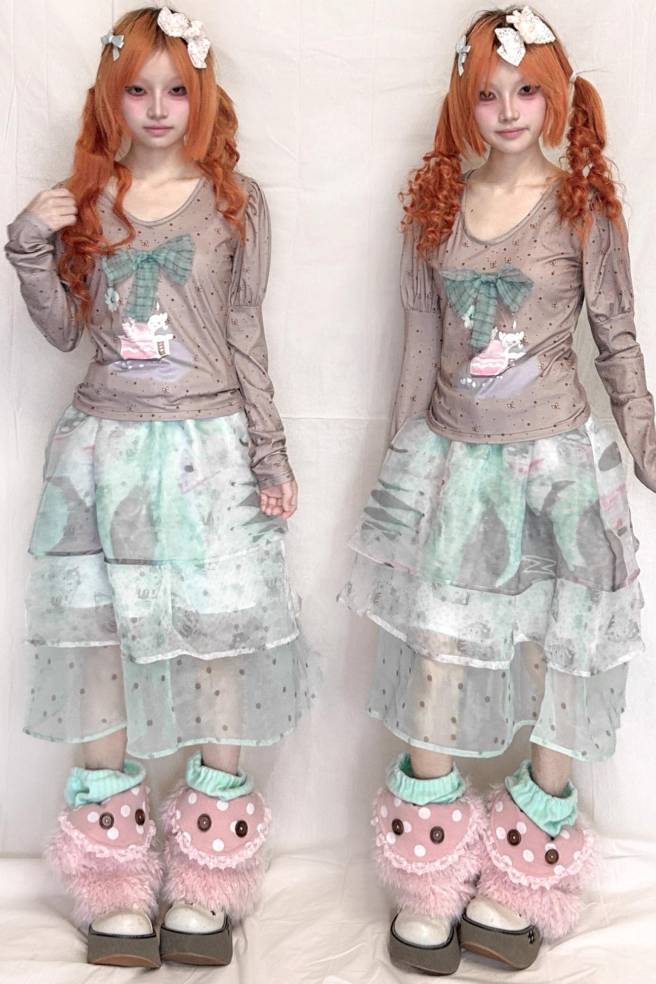 Bubble Long-Sleeved Top