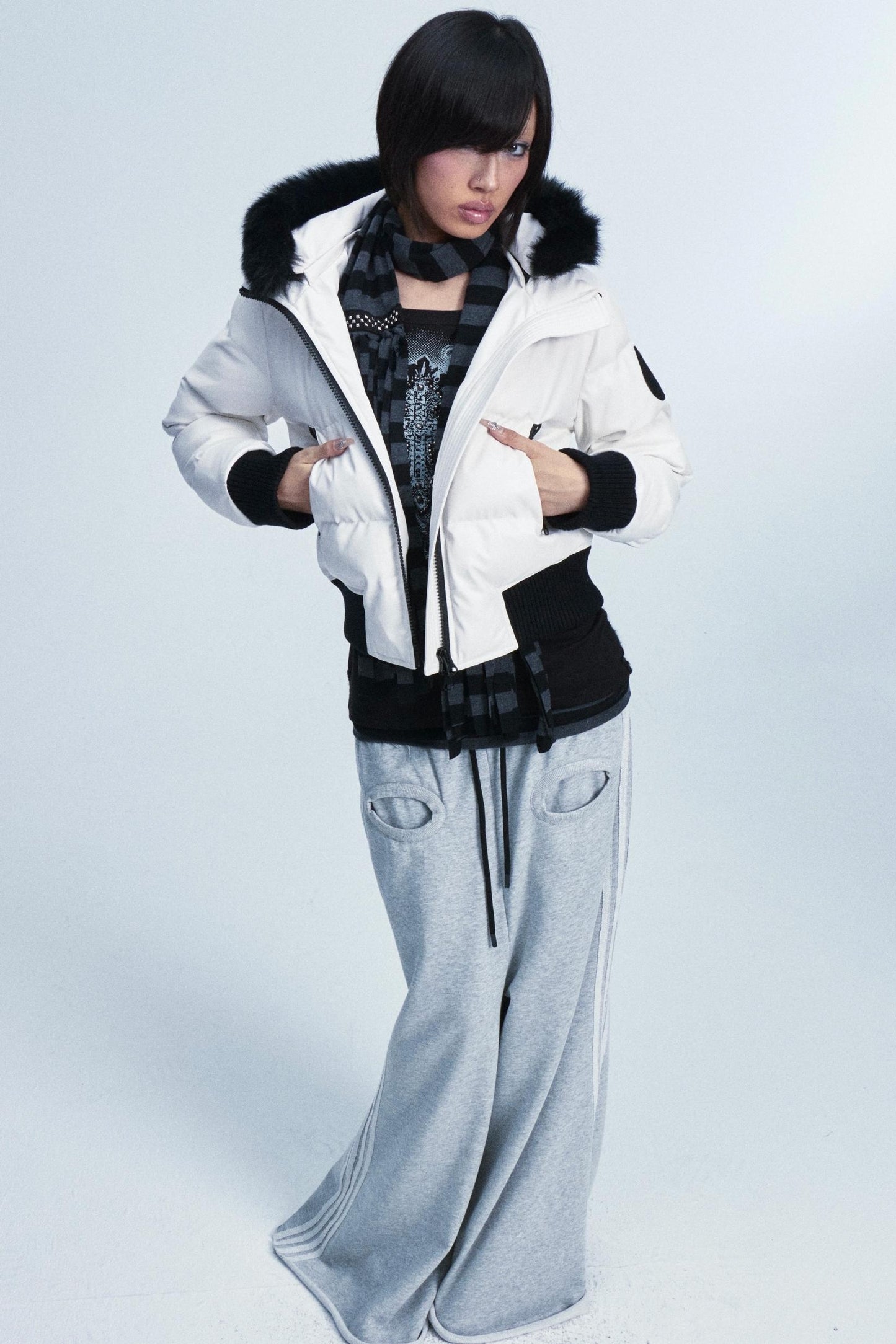 Unisex Leather Fur Collar Jacket