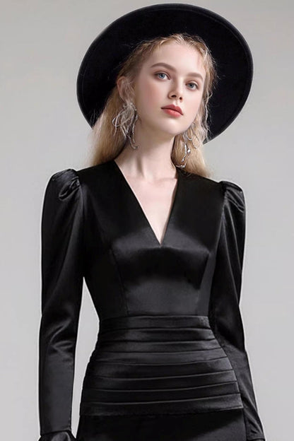 V-Neck Bell Sleeve Dress