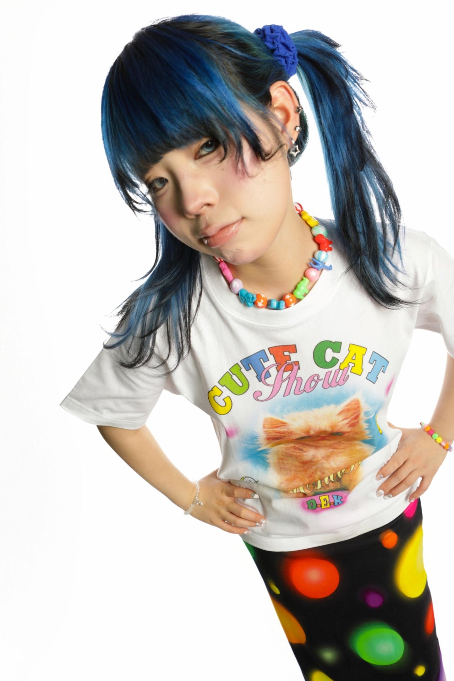 Cute Cat & Dog Print Slim Shoulder T-Shirt