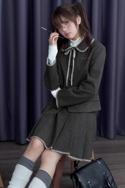 Polka Dot Tweed Coat Set-Up