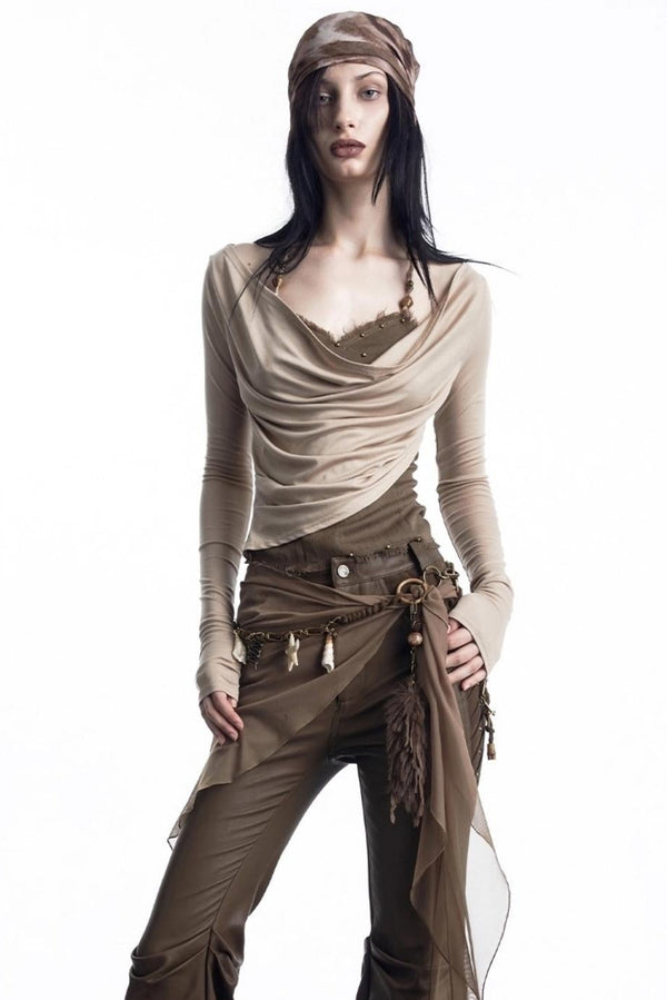 Fake Two Halterneck Swing Top