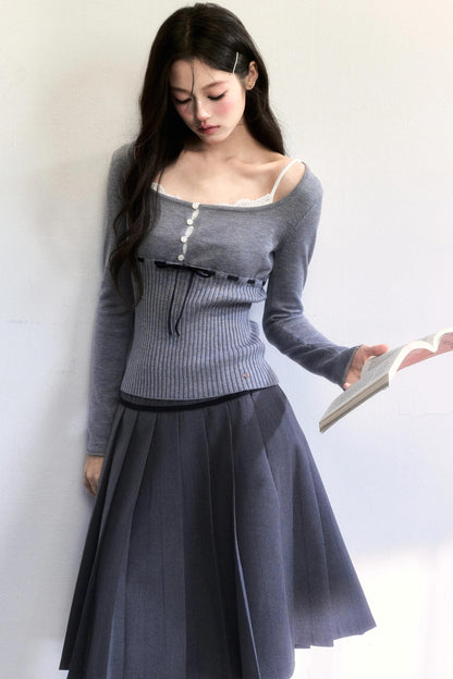 Morning Cherry Ribbon Knit Top