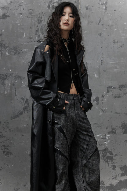 Dark Silhouette Leather Coat