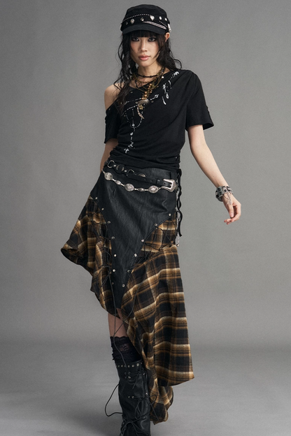 Punk Retro Plaid Skirt