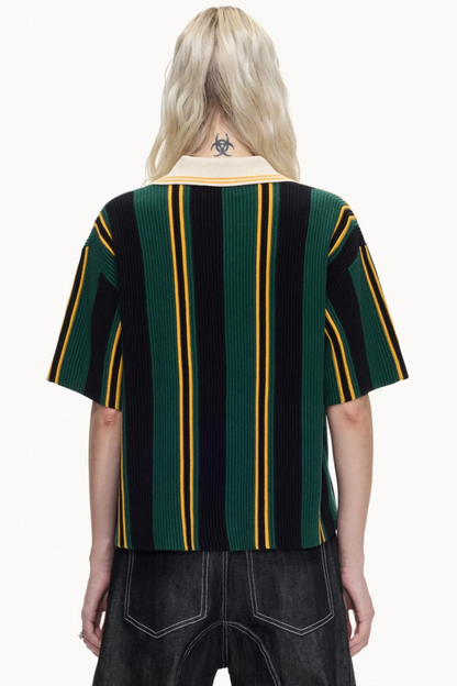 Retro Knitted Polo Top