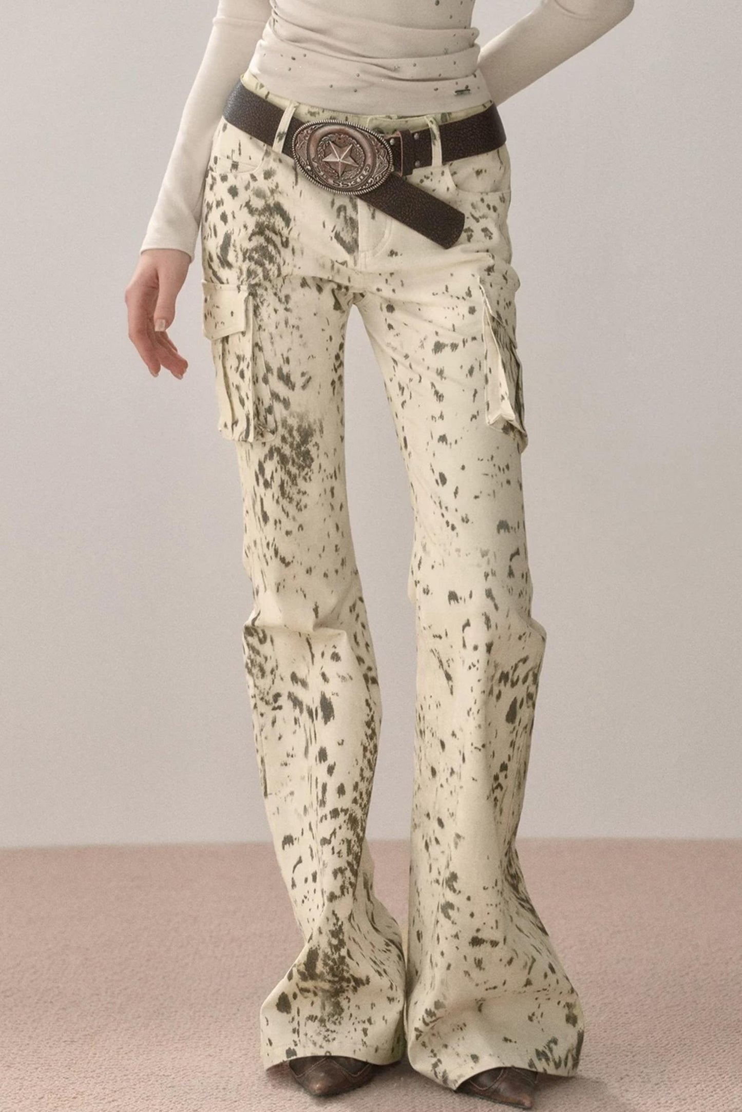 Retro Splash-Ink Flared Pants