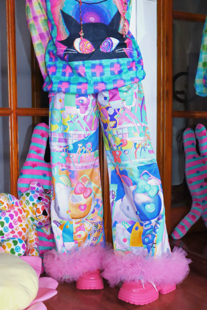 Soda Kitty Y2K Wide-Leg Pants