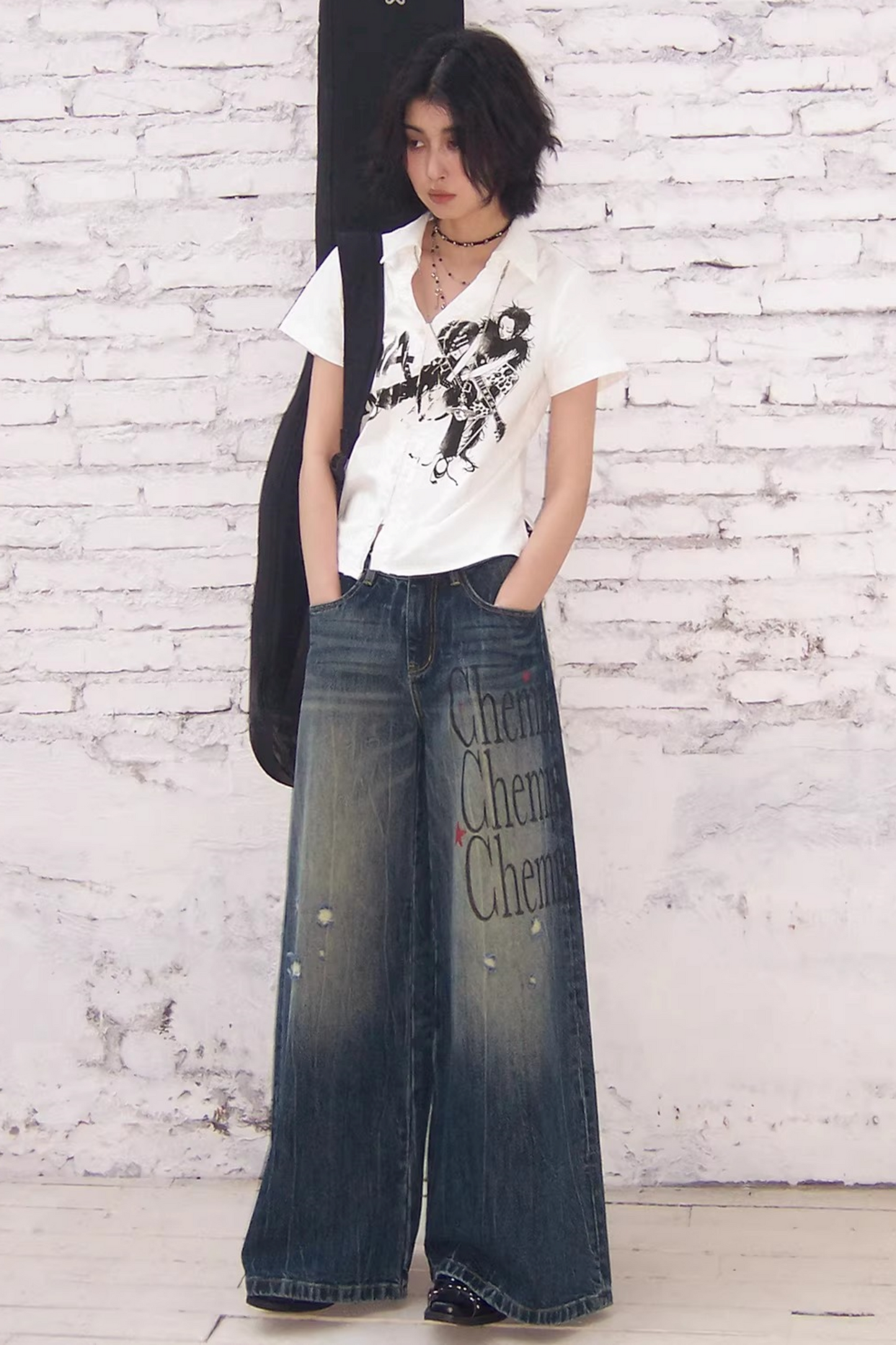 High-Waisted Flared Jeans