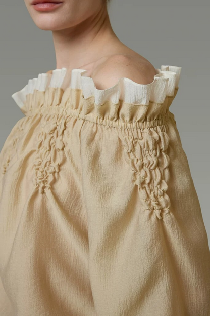 Unspoken Ruffled One-Shoulder Blouse