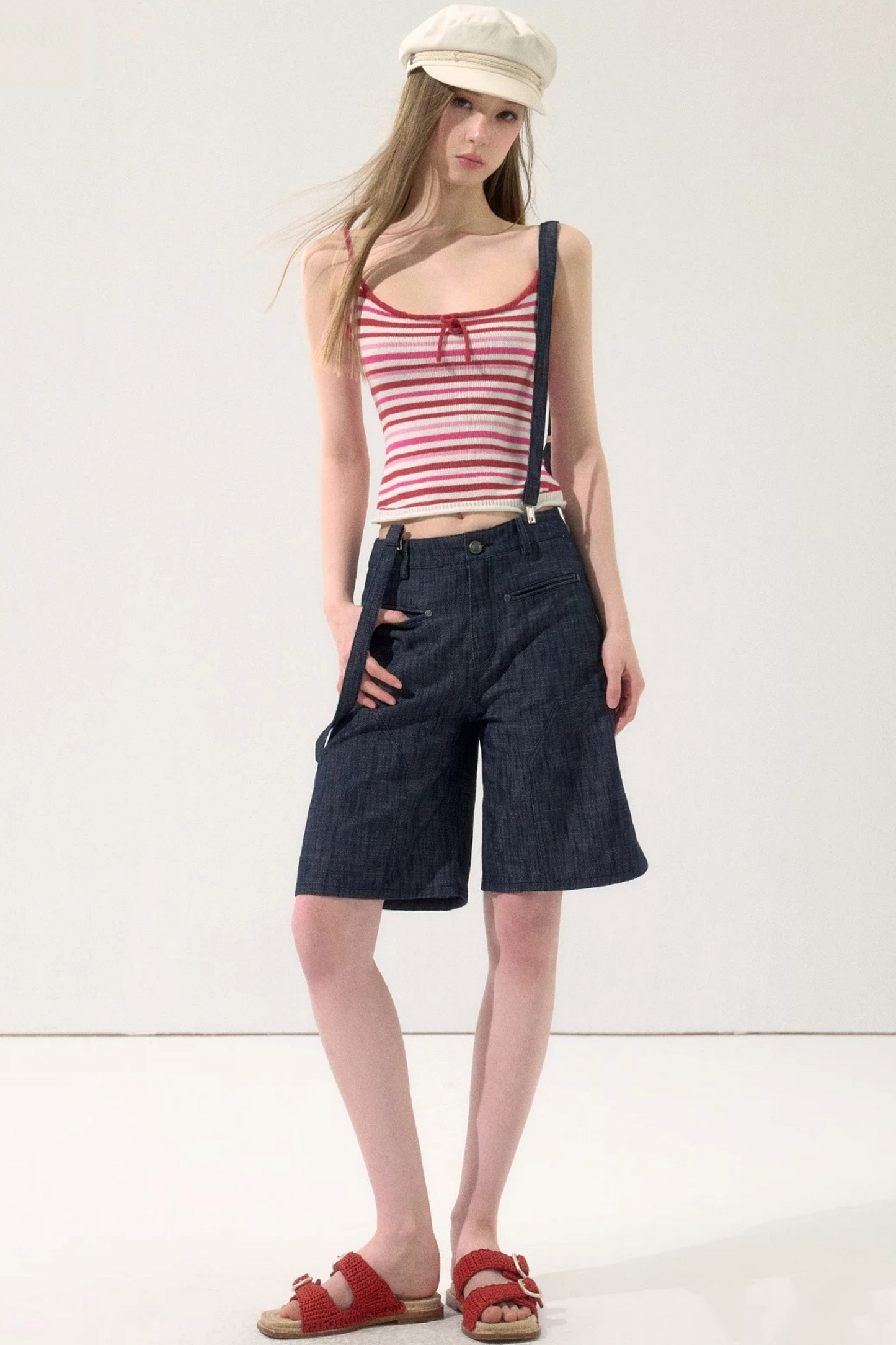Sweet Denim Strap Shorts