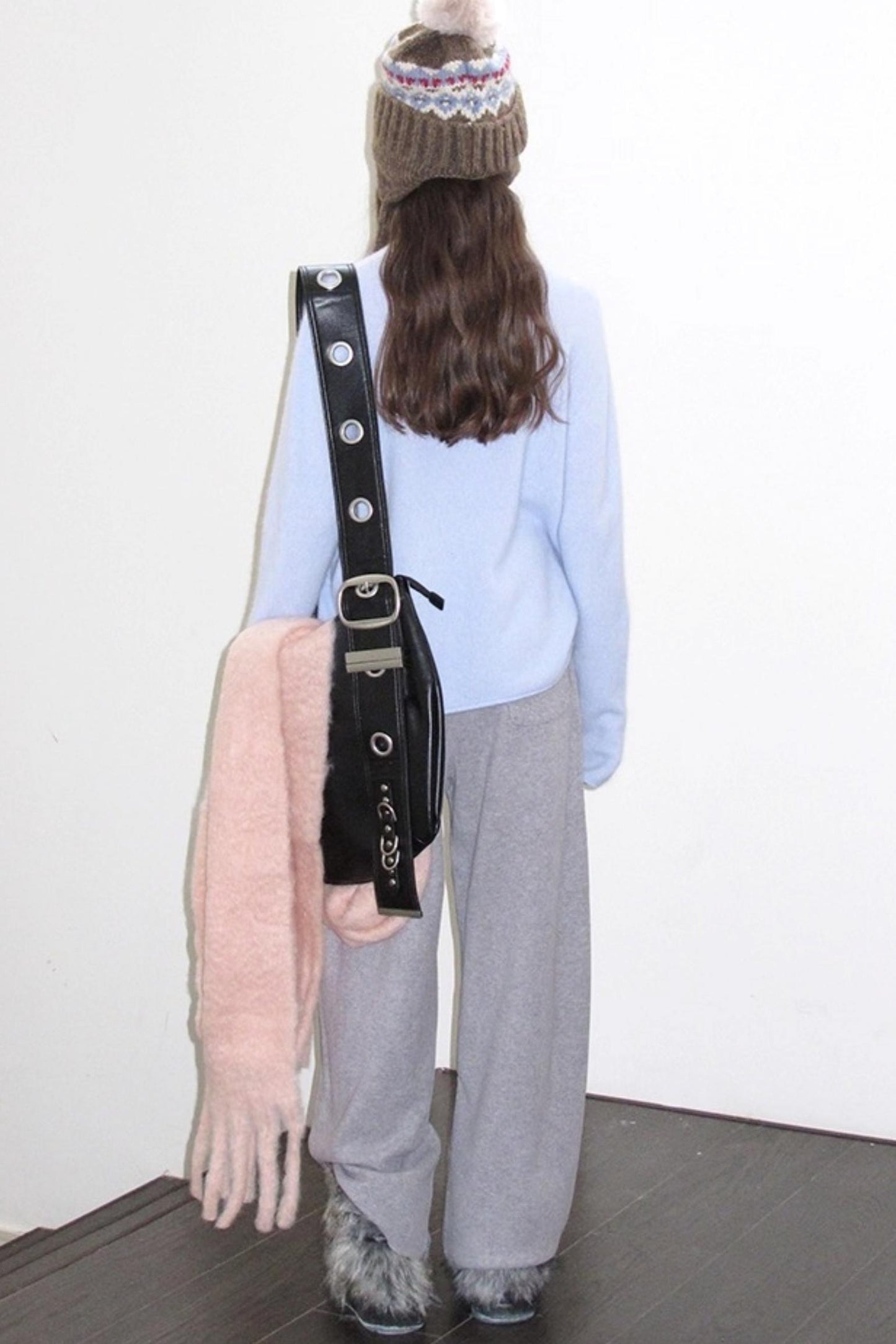 Fleece Mist Elastic Waist Knit Pants