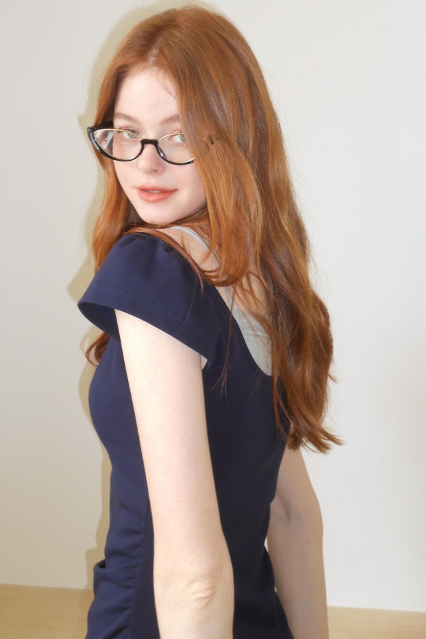 Lace Navy A-Line Dress