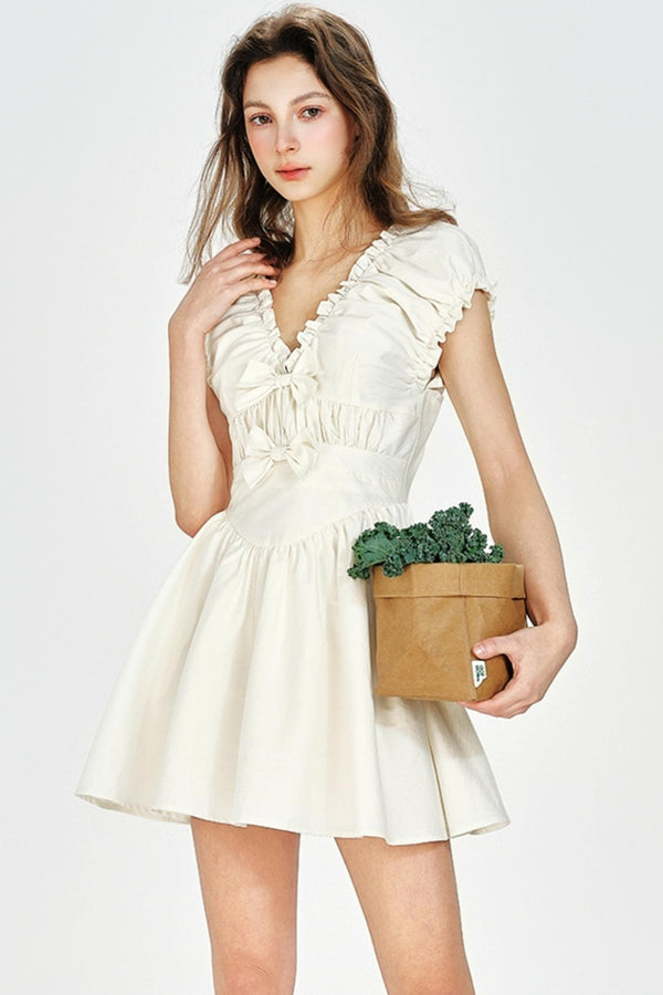 Sweet V-Neck Tencel Dress