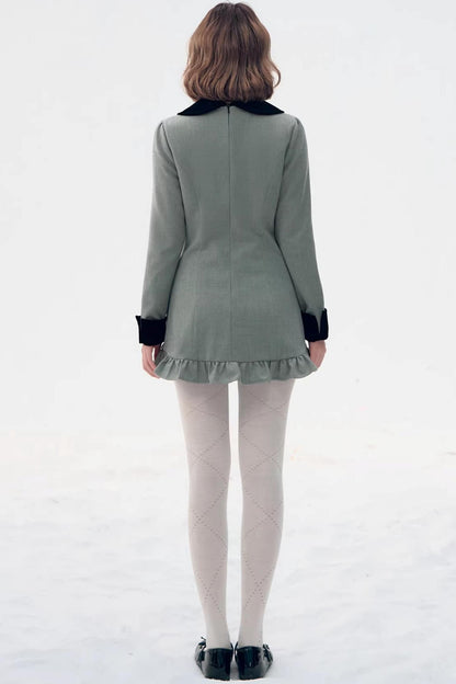 Red Plaid Velvet Dress