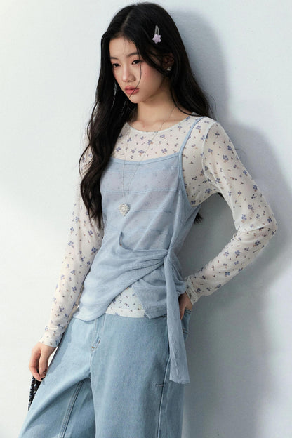 Floral Star Mesh Top Set
