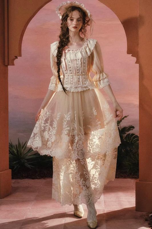 Lace Doll Collar Top Set-Up