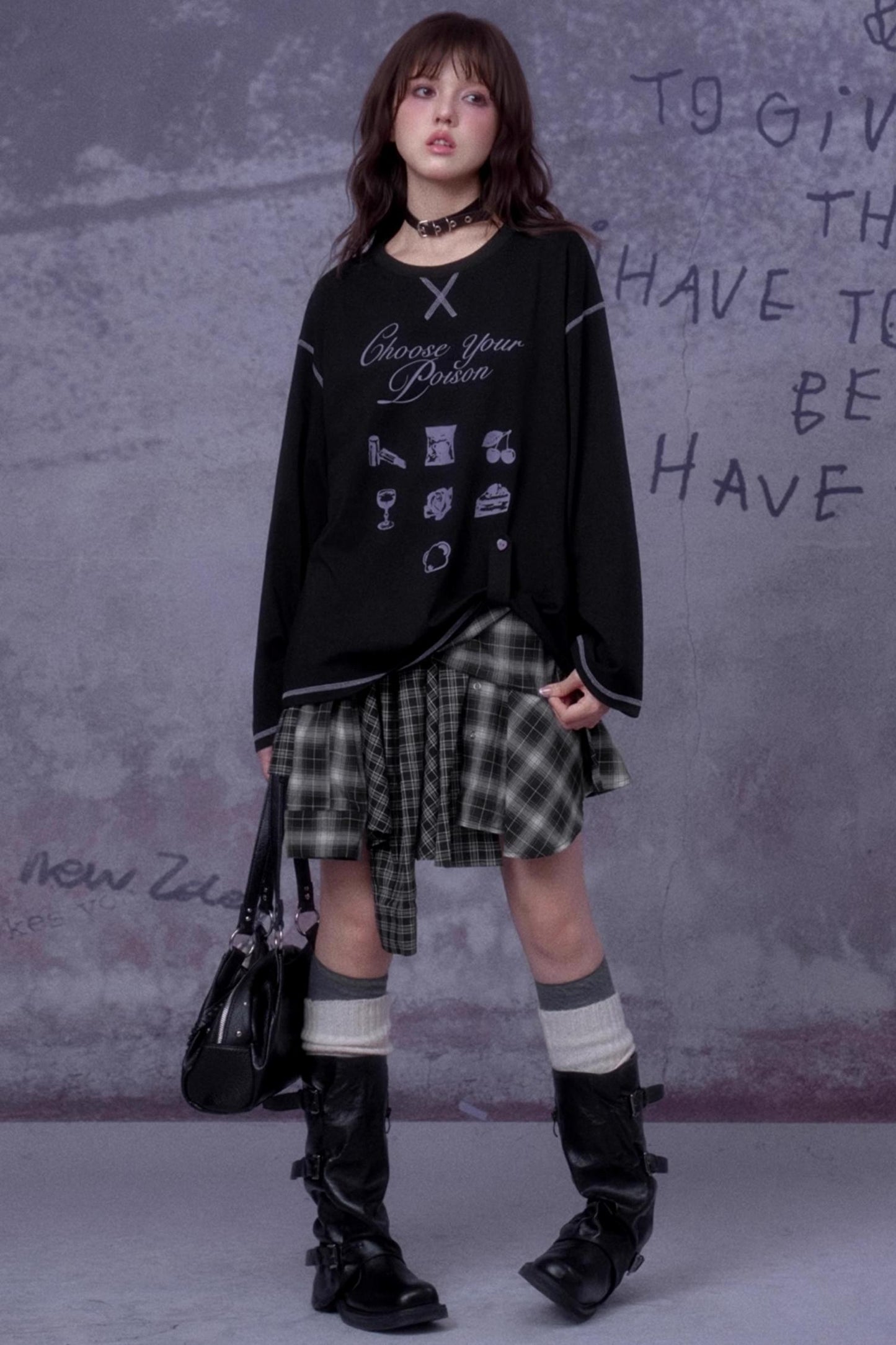 Deconstructed Street Plaid Skirt