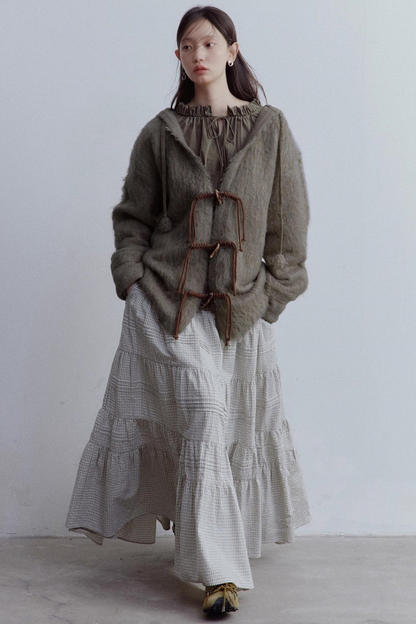 Check Layered Cake Skirt