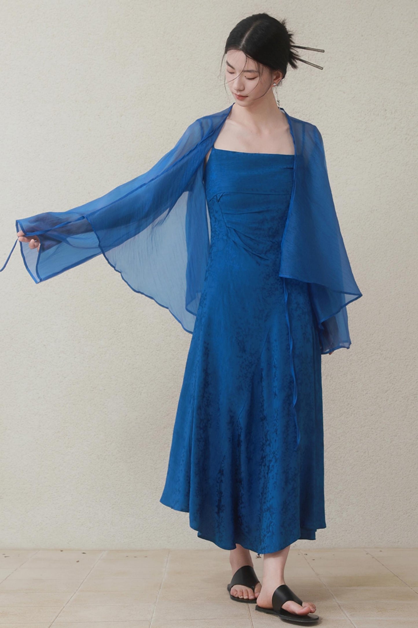 Blue Mesh Tie Sun Shirt