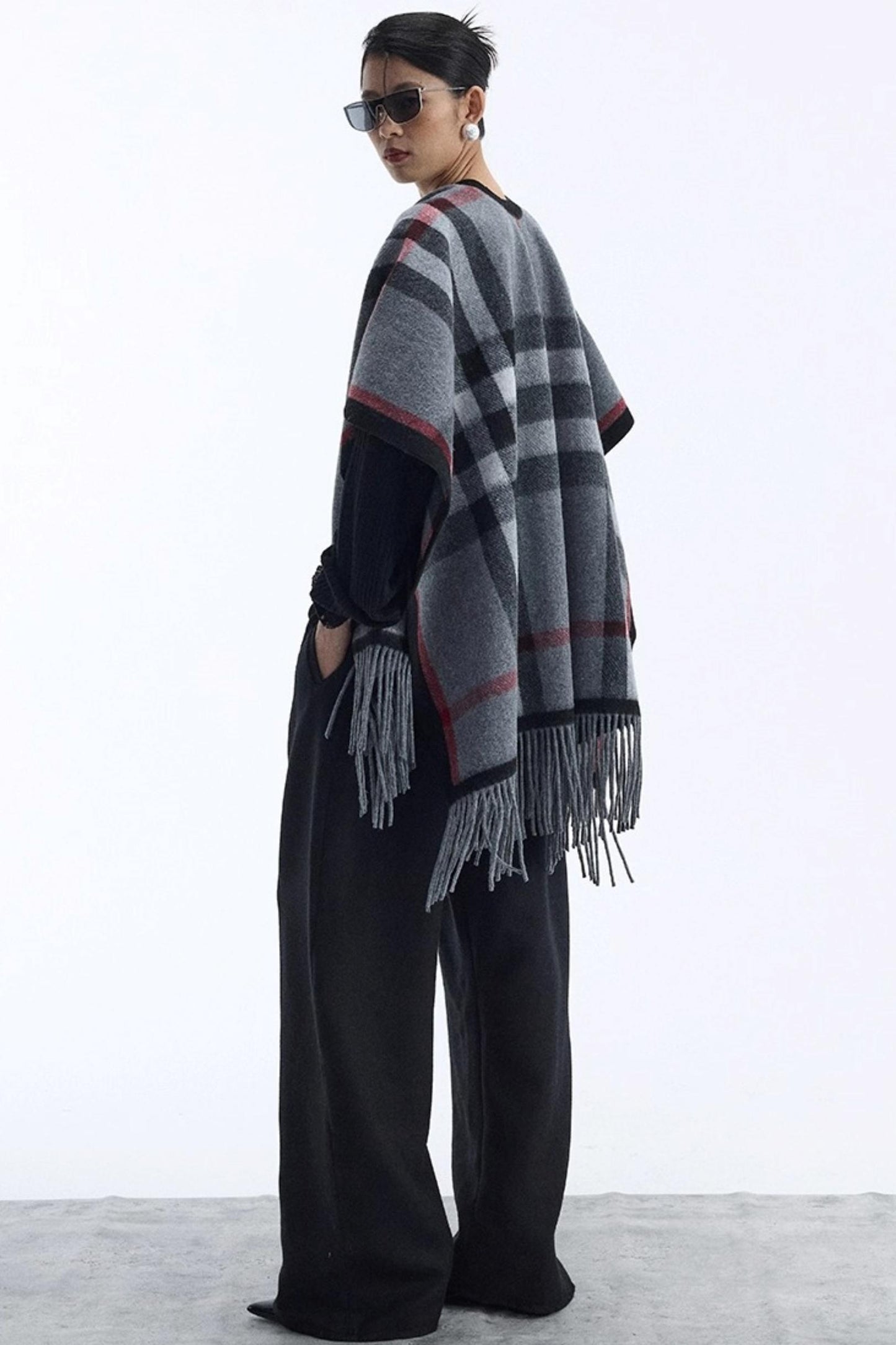 Black Wool Scimitar Trousers