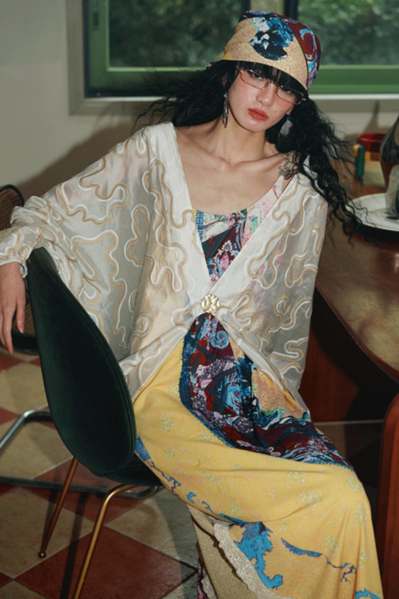 Jacquard Sunshade Cardigan