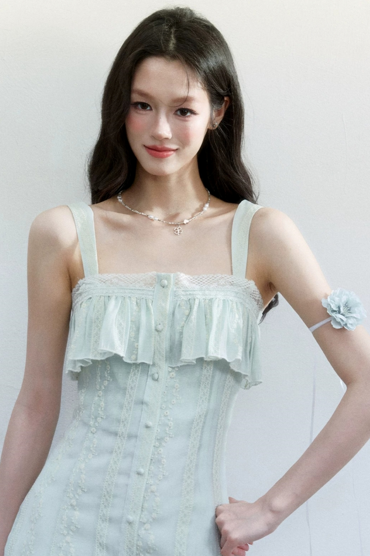 White Tea Embroidered Dress