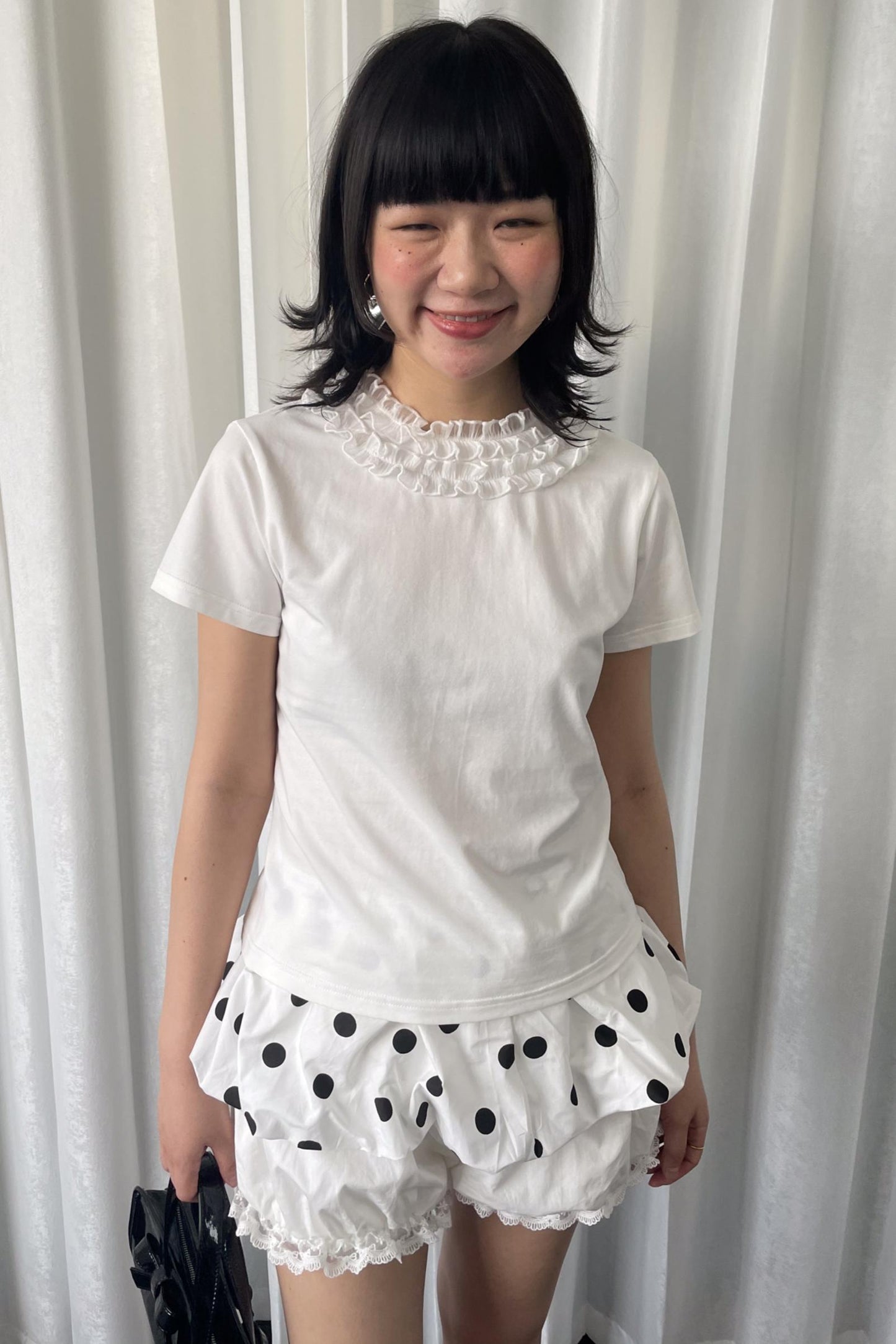 Ruffled Lace Neck T-Shirt