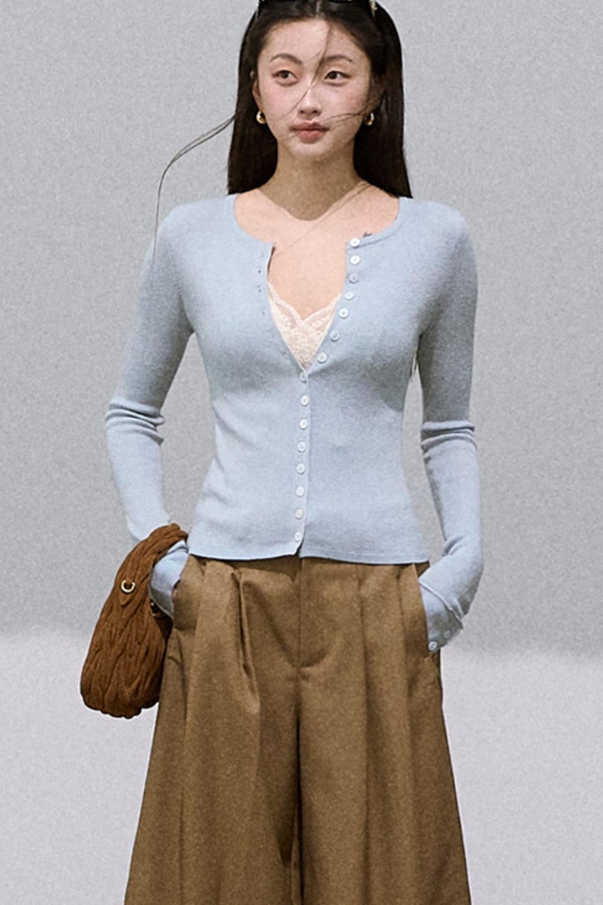 Mulberry Silk Slim Knit Cardigan