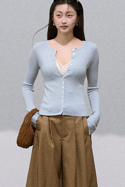 Mulberry Silk Slim Knit Cardigan