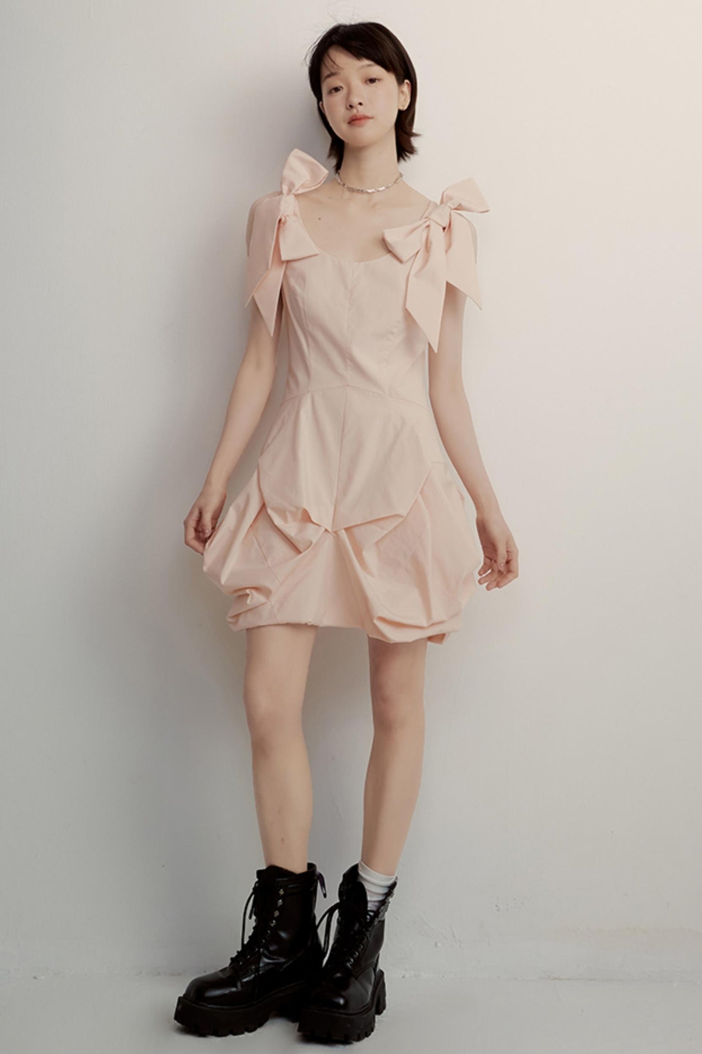 Pink Noise Bow Dress