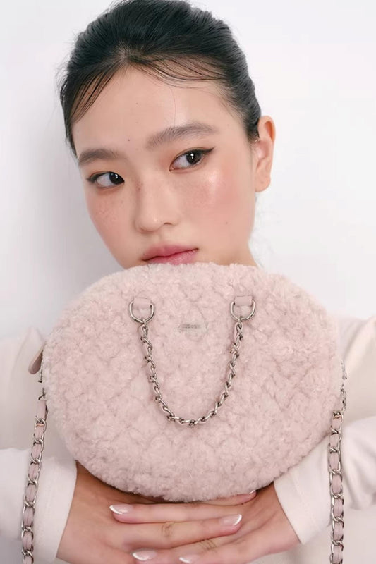 Fuzzy Velvet Quilted Handbag