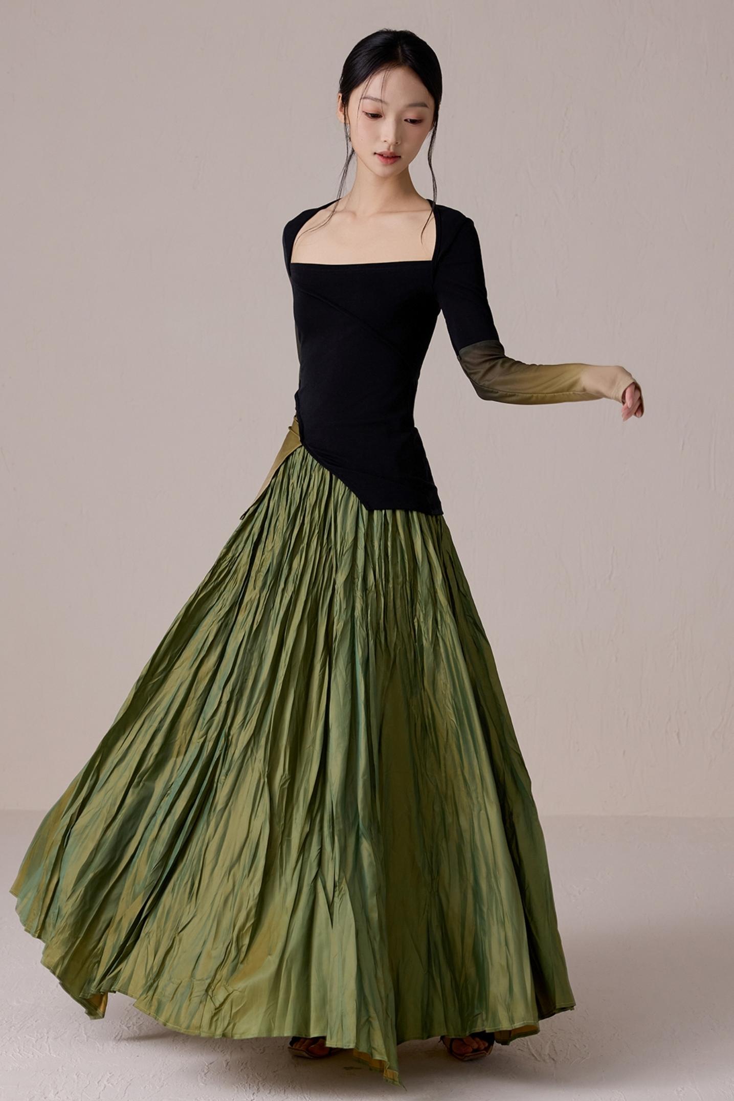 Color-Block Gradient Long Sleeve Tee