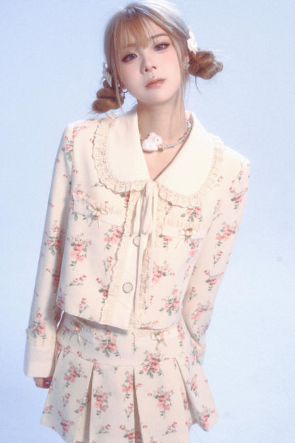 Floral Lace Doll Collar Jacket