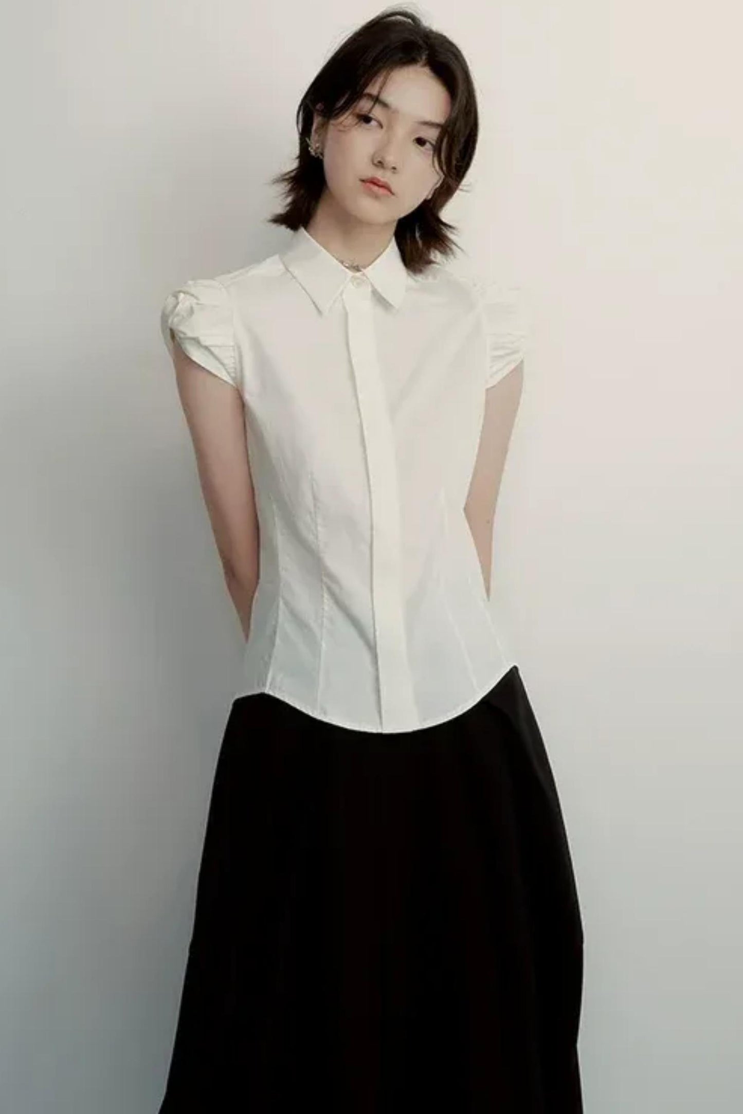 Deconstructed Tencel Cotton Sleeve Shirt