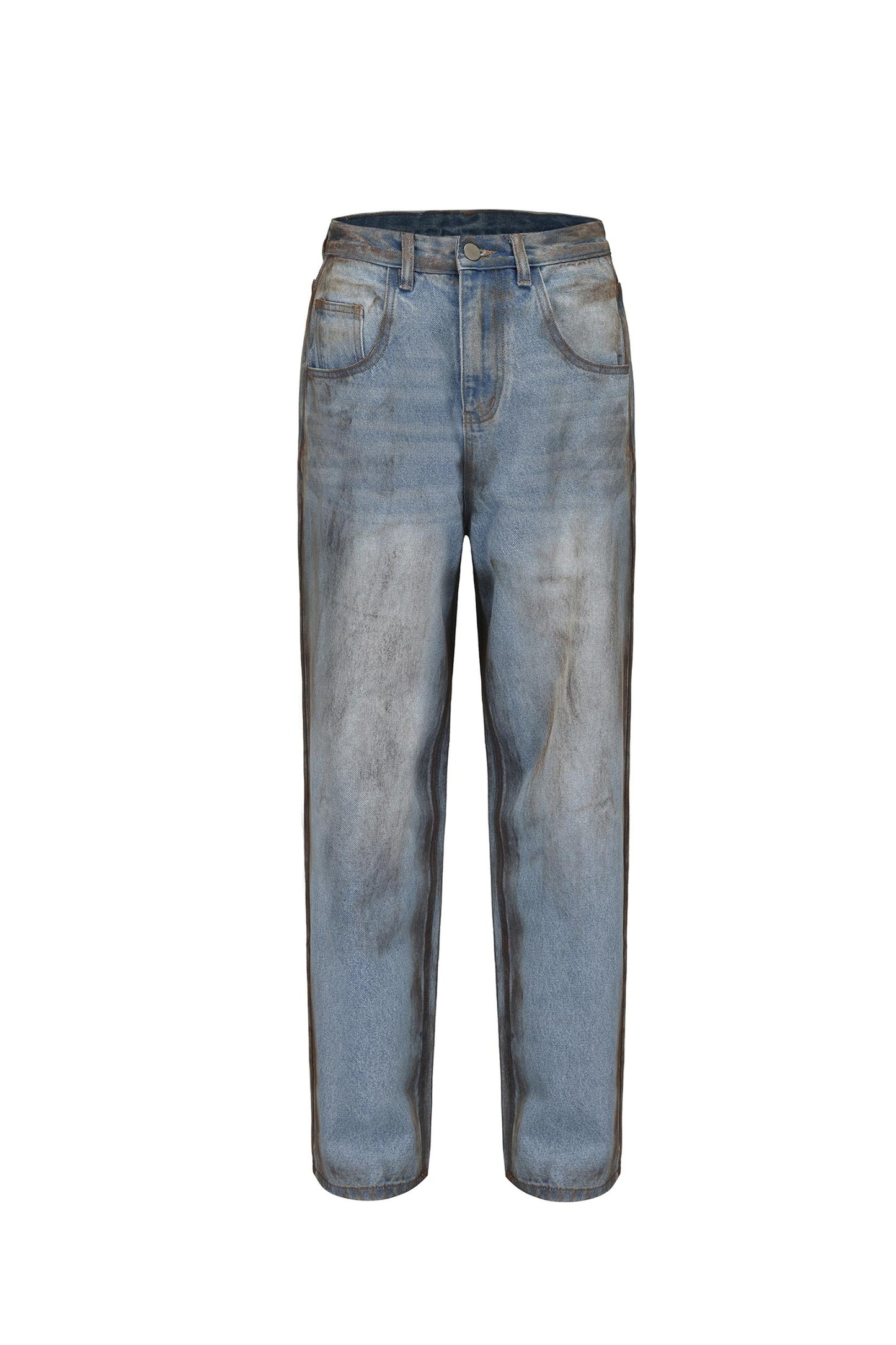 Distressed Straight Fit Pants