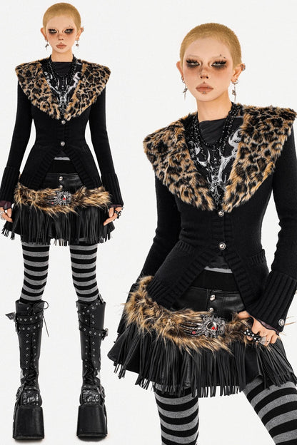 Leopard Print Knit Cardigan