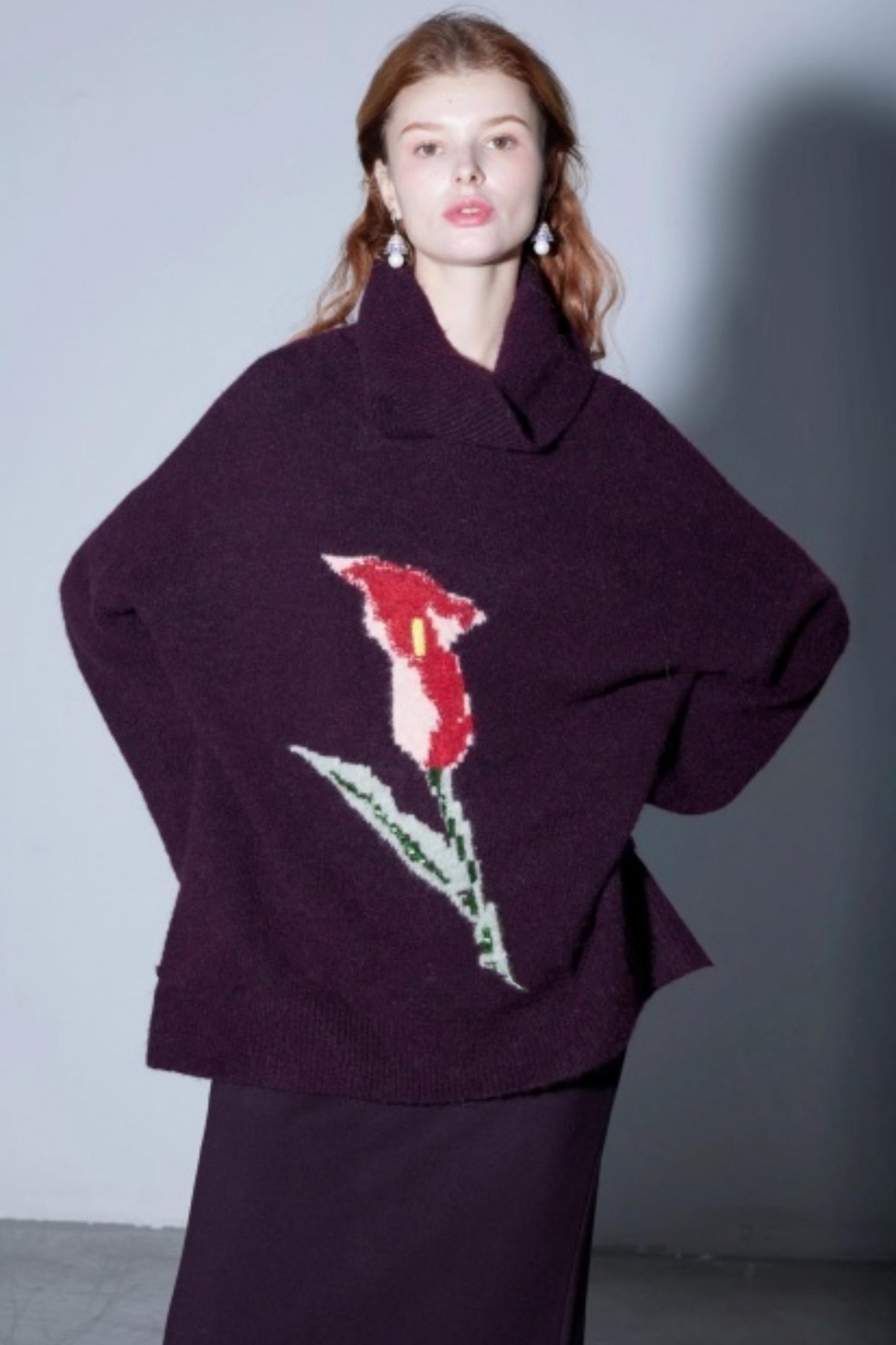 Warm Alpaca Jacquard Sweater