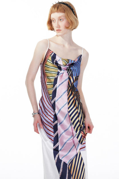 Printed Halter Swing Dress