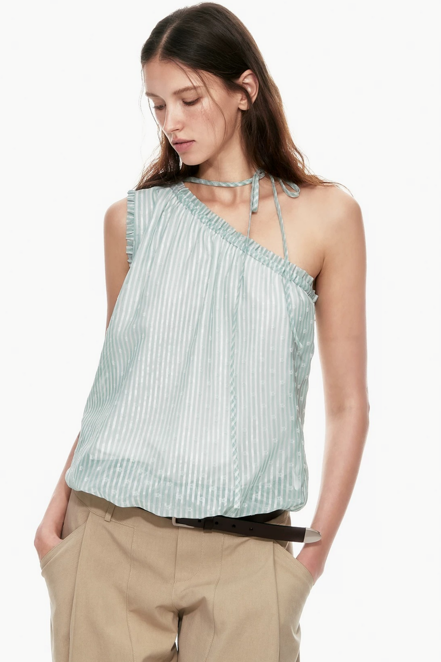 Mint Green Asymmetrical Top