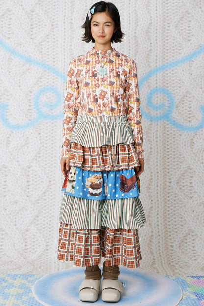 Chocolate Cake Print Skirt