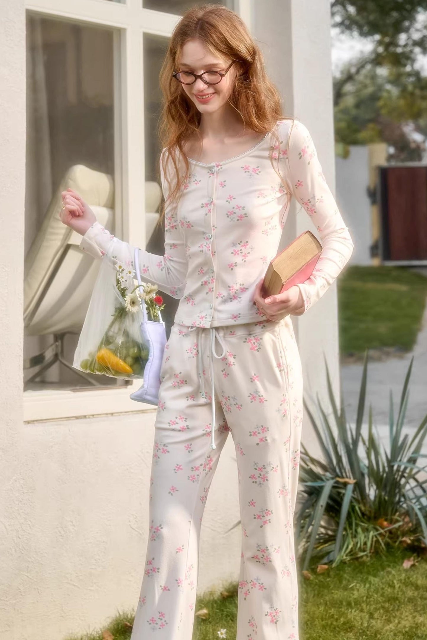 Blue Velvet Floral Top Set-Up