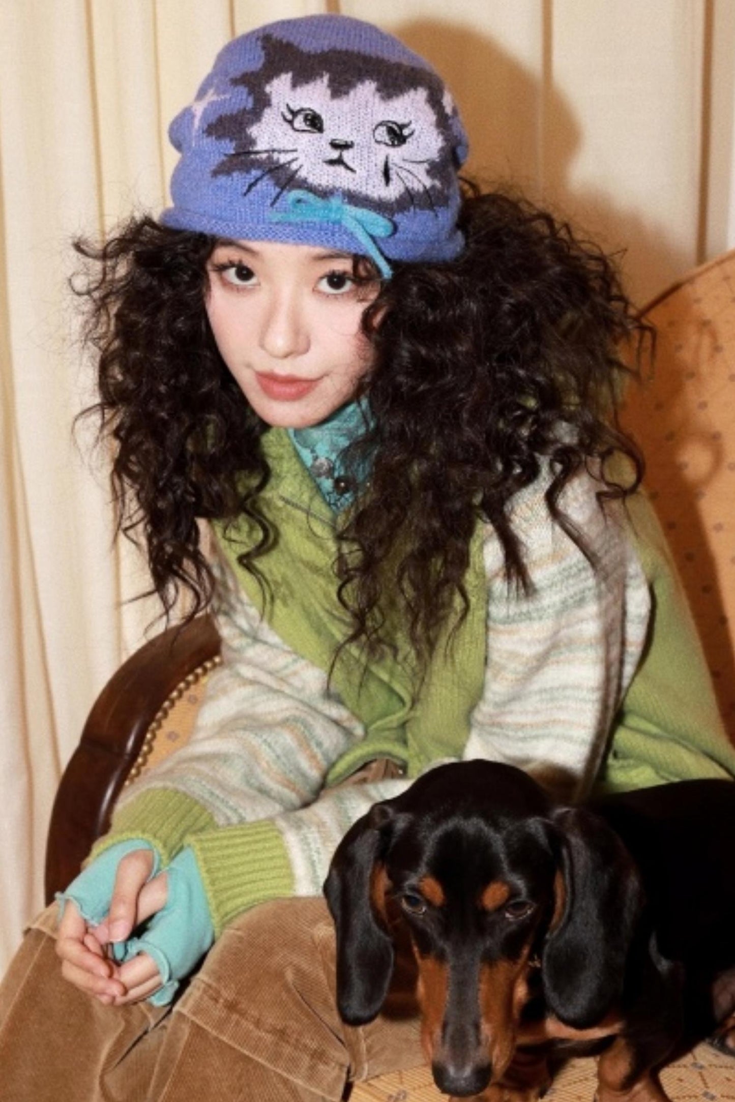 Knitted Cat Beanie Hat