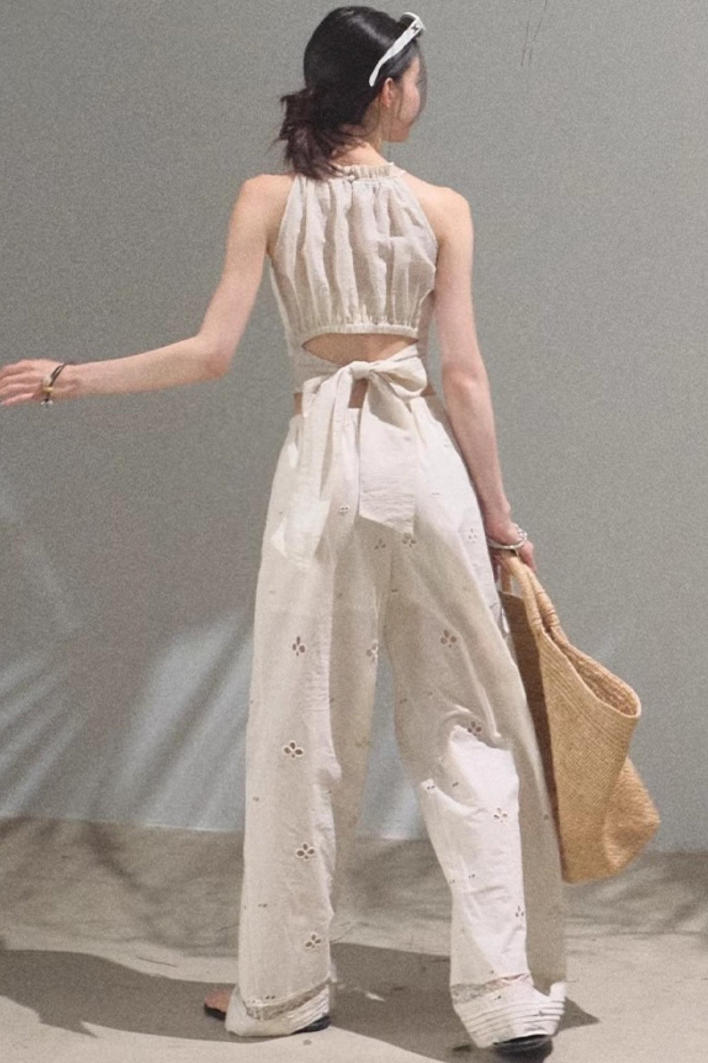 Floral Lace-Up Camisole